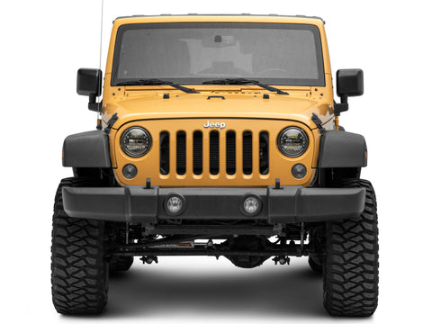 Raxiom 97-18 Jeep Wrangler TJ/JK Axial 7-Inch LED Headlights w/ DRL- Black Housing (Clear Lens) - J155570
