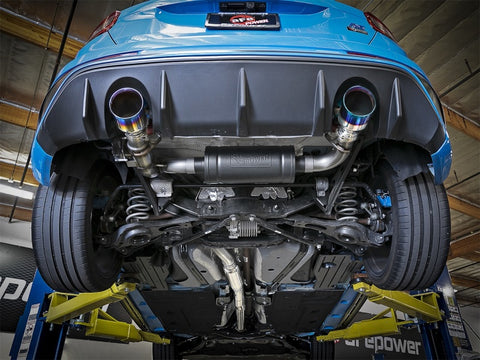 aFe Takeda 3in 304 SS Cat-Back Exhaust System w/ Blue Flame Tip 16-18 Ford Focus RS I4-2.3L (t) - 49-33103-L