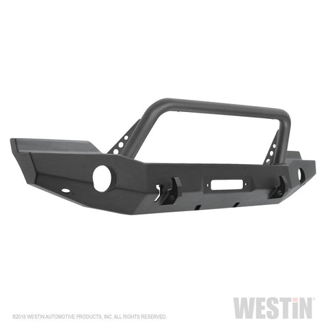 Westin 07-18 Jeep Wrangler JK WJ2 Full Width Front Bumper w/Bull Bar Textured Black - 59-80045