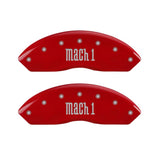 MGP 4 Caliper Covers Engraved Front & Rear Mach 1 Red finish silver ch - 10017SMCHRD