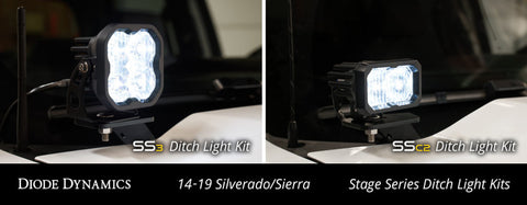 Diode Dynamics 14-19 Silverado/Sierra SSC2 LED Ditch Light Kit - Sport Yellow Combo - DD6660