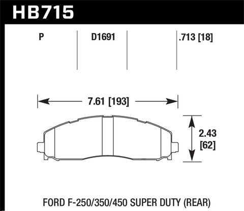 Hawk 2015 Ford F-250/350/450 Super Duty Rear Brake Pads - HB715P.713