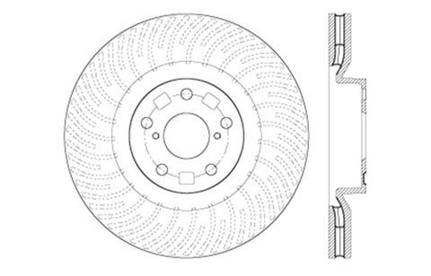 StopTech 12-15 Lexus IS350 Cross Drilled Right Front Rotor - 128.44185R