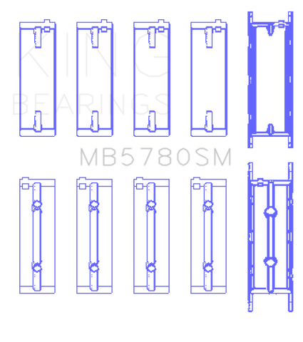 King Engine Bearings BMW N47 D20 A/B/C/D/N47 C20 A (Size +0.50mm) Main Bearing Set - MB5780SM0.5