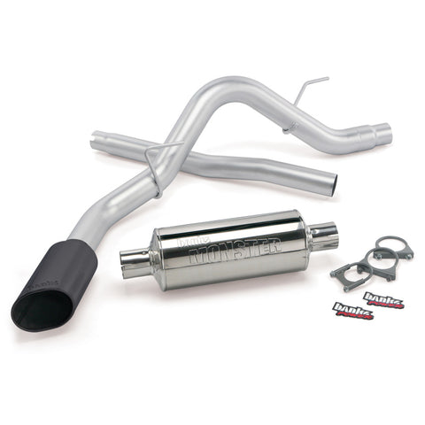 Banks Power 11-14 Ford 6.2L F-150 Raptor ECSB/CCSB Monster Exh Sys - SS Single Exh w/ Black Tip - 48755-B
