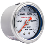 Autometer AutoGage 1.5in Liquid Filled Mechanical 0-2000 PSI Fuel Pressure Gauge - White - 2183