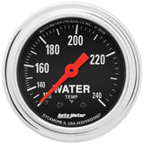 AutoMeter Gauge Water Temp 2-1/16in. 120-240 Deg. F Mechanical 12ft. Traditional Chrome - 2433