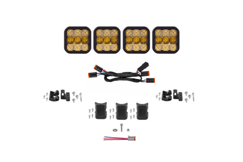Diode Dynamics SS5 Pro Universal CrossLink 4-Pod Lightbar - Yellow Combo - DD7241