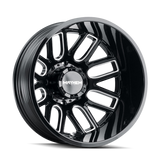 Mayhem 8107D Cogent Dually 22x8.25/8x165.1 BP/-192mm Offset/121.3mm Hub Black w/ Milled Spokes Wheel - 8107D-22881BMR192