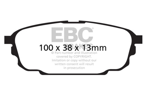 EBC 01-04 Mazda Protege 2.0 (Rear Rotors) Ultimax2 Rear Brake Pads - UD892