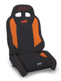 PRP EnduroCrawl Reclining Suspension Seat - Black/Orange Vinyl - Driver - A9001044-201-207