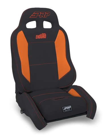PRP EnduroCrawl Reclining Suspension Seat - Black/Orange Vinyl - Passenger - A9001045-201-207