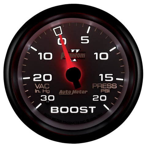 AutoMeter Gauge Vac/Boost 2-5/8in. 30Inhg-20PSI Mechanical Phantom II - 7801