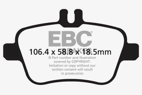 EBC 13+ Mercedes-Benz CLA250 2.0 Turbo Redstuff Rear Brake Pads - DP32157C