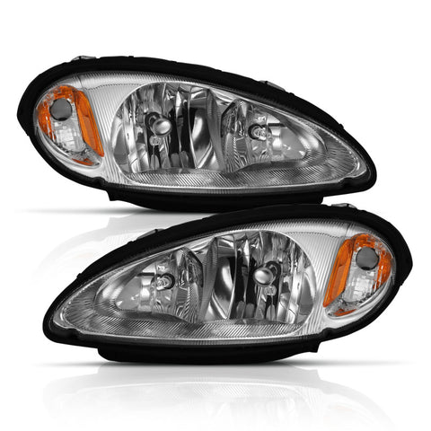 ANZO 2001-2005 Chrysler Pt Cruiser Crystal Headlight Chrome Amber (OE) - 111472