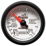 Autometer Phantom II 52.4mm Mechanical Vacuum / Boost Gauge 30 In. HG/30 PSI - 7503