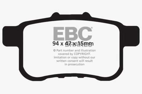 EBC 09-14 Acura TSX 2.4 Redstuff Rear Brake Pads - DP31987C