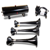 Kleinn Triple Black Horn Kit w/150 PSI Waterproof 3.0 gal Air Tank - HK7