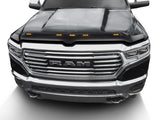 AVS 19-22 Ram 1500 Aeroskin Hood Shield Color Match w/ Lights - Diamond Black - 753163-PXJ