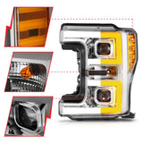 ANZO 17-19 Ford F-250/350/450 SD (w/o Factory LED HL) LED Proj Headlights w/Light Bar Switchback Chr - 111578