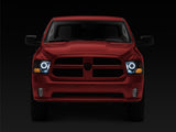 Raxiom 09-18 RAM 1500 Super White LED Halo Projector Headlights- Black Housing (Clear Lens) - R110150