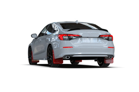 Rally Armor 22-26 Honda Civic/Civic Si/Sport Black UR Mud Flap w/Red Logo - MF90-UR-BLK/RD