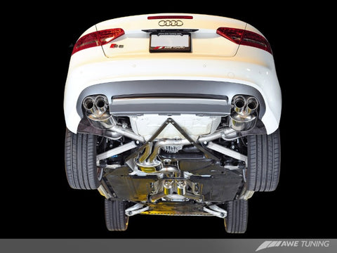AWE Tuning Audi B8 / B8.5 S5 Cabrio Touring Edition Exhaust - Resonated - Chrome Silver Tips - 3415-42014