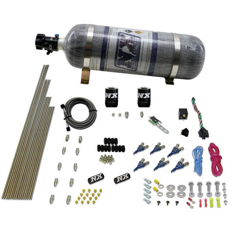 Nitrous Express 6 Cyl Gas Nitrous Kit (150-375HP) w/Composite Bottle - 80006-12