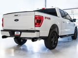 AWE 0FG 21+ Ford F150 Dual Split Rear Cat-Back Exhaust- 5in Diamond Black Tips - 3015-33119