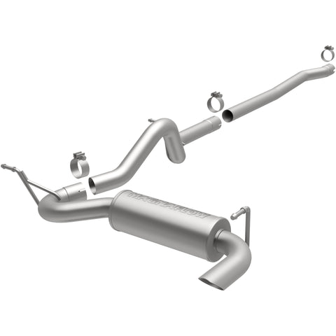 MagnaFlow 12-14 Jeep Wrangler 4dr Single Straight Rear P/S Exit Stainless C/B Performance Exhaust - 15117