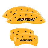 MGP 4 Caliper Covers Engraved Front & Rear Daytona Yellow Finish Black Char 2006 Dodge Charger - 12001SDAYYL