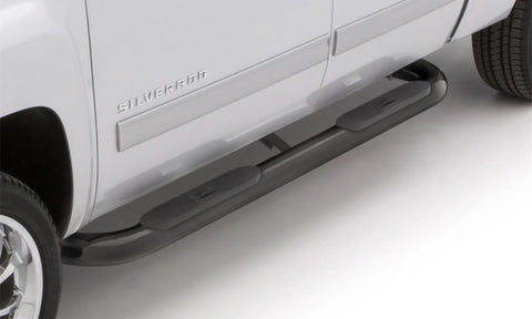 Lund 94-02 Dodge Ram 2500 Quad Cab 4in. Oval Curved Steel Nerf Bars - Black - 23474754