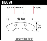 Hawk 06-10 Chevy Corvette (Improved Pad Design) Front Ceramic Sreet Brake Pads - HB658Z.570