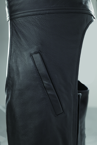 River Road Plains Leather Chaps Black - Large - 094420