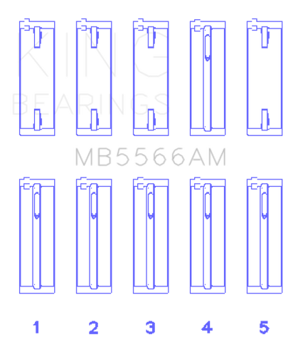 King Engine Bearings Audi A4 1.8L AEB (Size +.50 Oversized) Main Bearing Set - MB5566AM0.5