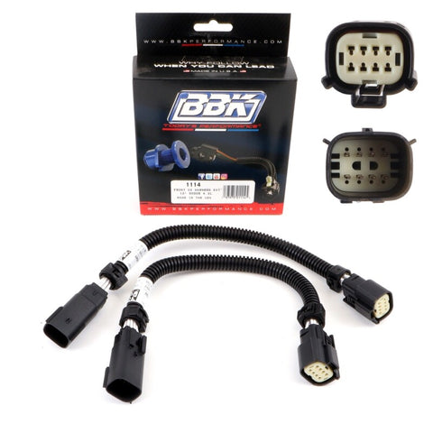 BBK 05-20 Dodge Hellcat 6.2L 6 Pin Front O2 Sensor Wire Harness Extensions 12 (pair) - 1114