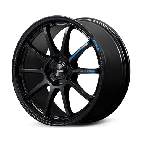 Gram Lights 57NR LIMITED II 17x7.0 +47 4-100 Semigloss Black Wheel w/ Black Cap/Stickers/Air Valve - WGN2M47ASB