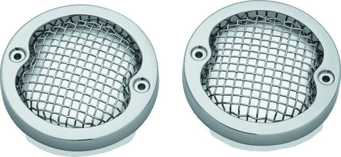 Kuryakyn Mesh Turn Signal Bezels 3-1/4in Chrome - 6513
