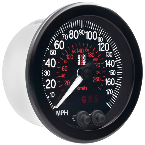 Autometer Stack Instruments 88mm 0-180 MPH 290 KM/H GPS Speedometer - Black - ST3803