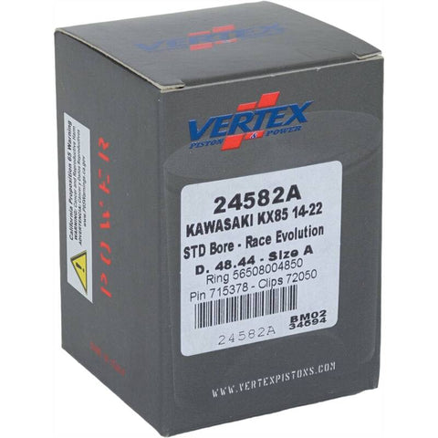 Vertex Piston 14-24 Kawasaki KX 85 85cc Cast Race Evolution Piston Kit - 24582A