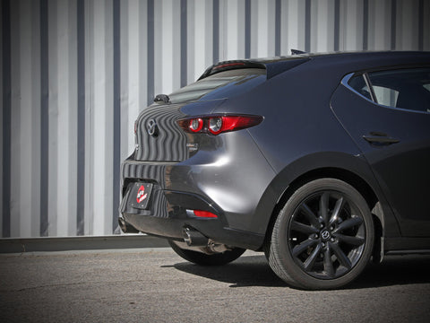 aFe 19-22 Mazda 3 L4 2.5L Takeda 3in to 2-1/2in 304 SS Axle-Back Exhaust w/ Carbon Fiber Tip - 49-37023-C