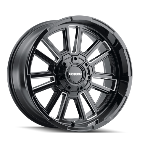 Mayhem 8115 Apollo 20x10 / 5x127 BP / -19mm Offset / 87.1mm Hub Black w/ Milled Spokes Wheel - 8115-2152BM