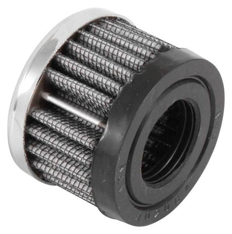 K&N Rubber Base Crankcase Vent Filter - Chrome 1in Flange ID x 2in OD x 1.5in Height - 62-1220