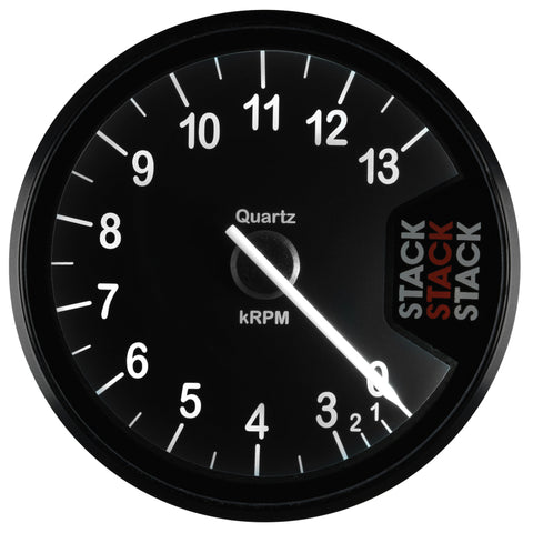 Autometer Stack Clubman Tachometer 80mm 0-3-13K RPM - Black - ST200-0313