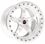 Weld S71 17x10 / 5x4.5 BP / 7.9in. BS Polished Wheel (Low Pad) - Polished Single Beadlock MT - 71LP7100A80G