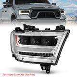 ANZO 19-20 Dodge Ram 1500 Tradesman LED Projector Headlights Plank Style w/Sequential Black (Pass.) - 111495-R