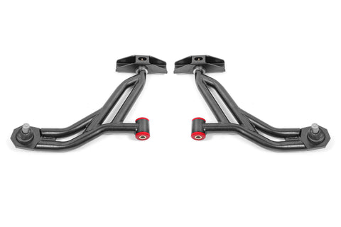 BMR 10-14 Ford Mustang Non-Adj. Lower A-Arms Delrin/Rod w/ 19mm Tall Ball Joint - Black Hammertone - AA756H