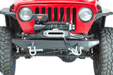 Fishbone Offroad 97-06 Jeep Wrangler TJ Winch Plate Steel - Black Textured Powdercoat Piranha Series - FB21052