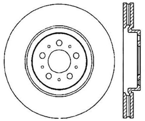 StopTech 04-07 Volvo S60 / 04 -07 Volvo S70 Cyro Sport Slotted Front Right Rotor - 126.39035CSR