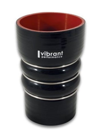 Vibrant Silicone Coupling 4 Ply Aramid CAC Transition Hose 3.25in x 3in Inlet/Outlet - Black - 11864